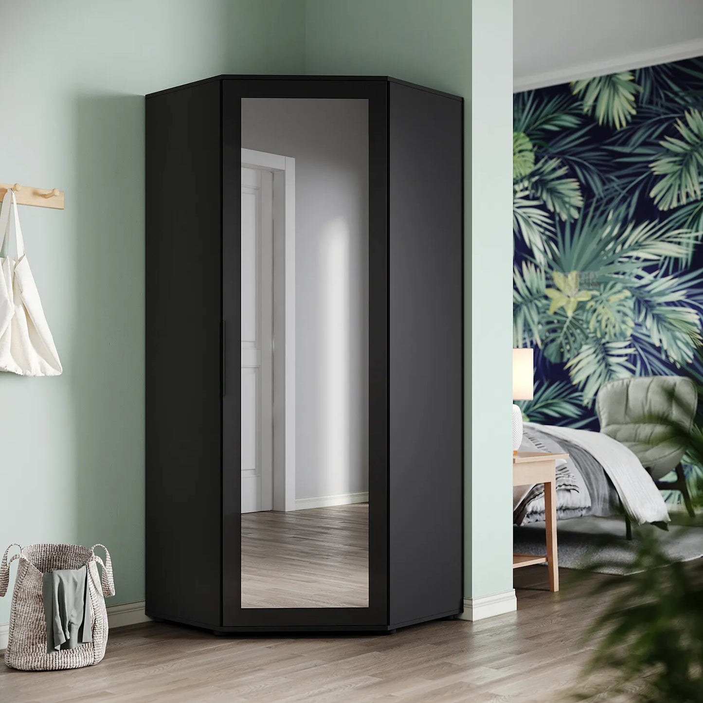 Leah Bedroom Corner Mirrored Wardrobe