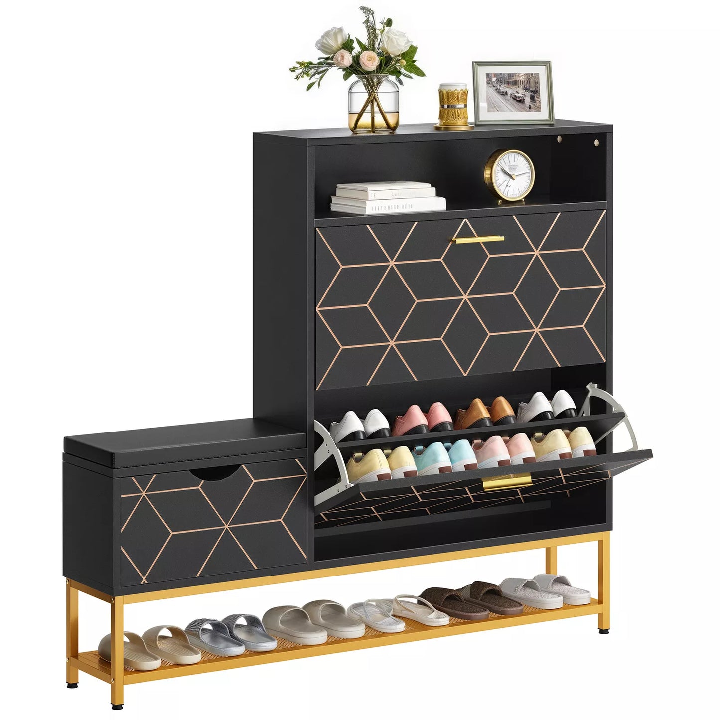 Ryan Large Modern Narrow Entryway Shoe Cabinet