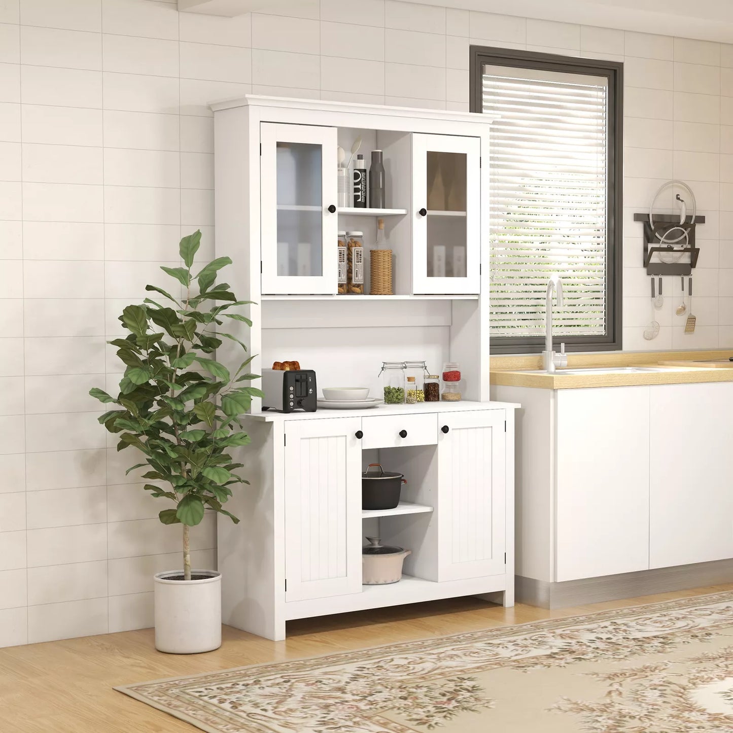 Faris Kitchen Pantry Cabinet Hutch