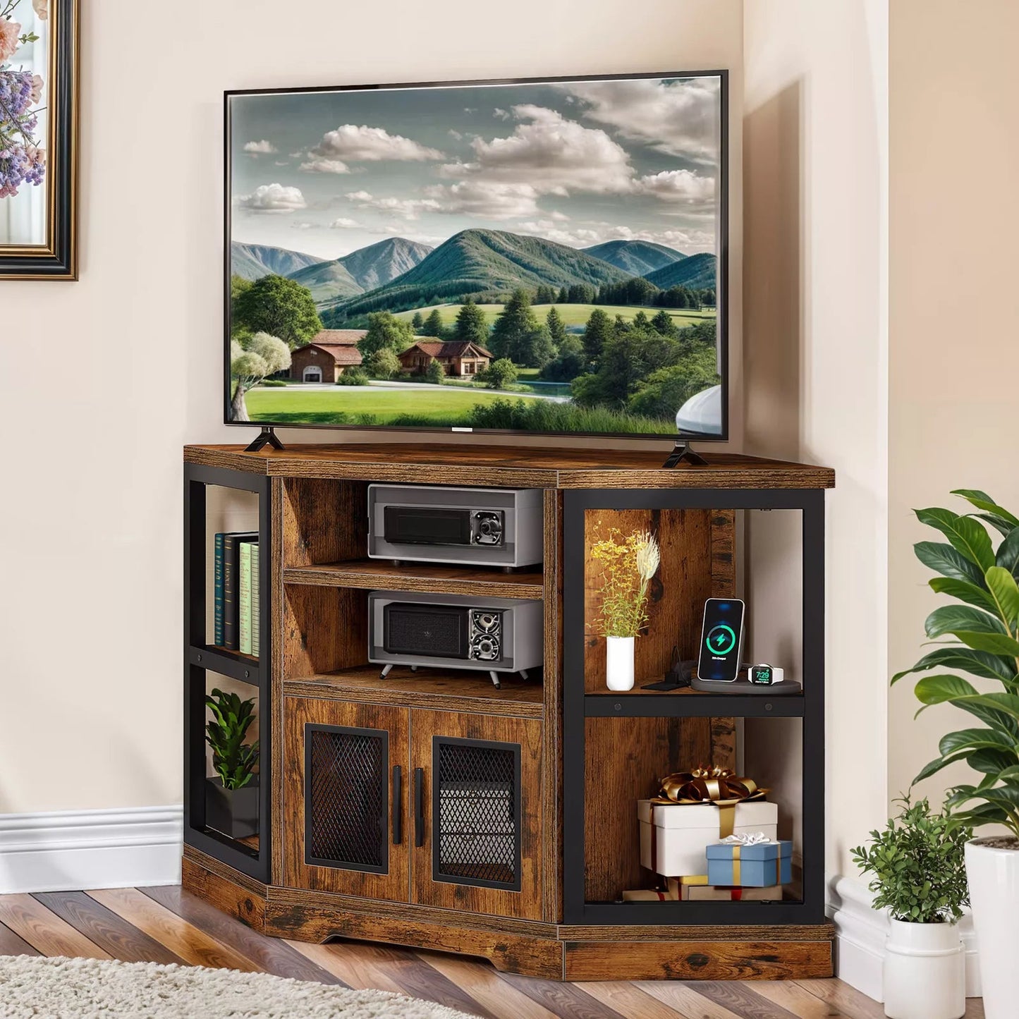Pippa Corner Entertainment TV Stand Canva Home