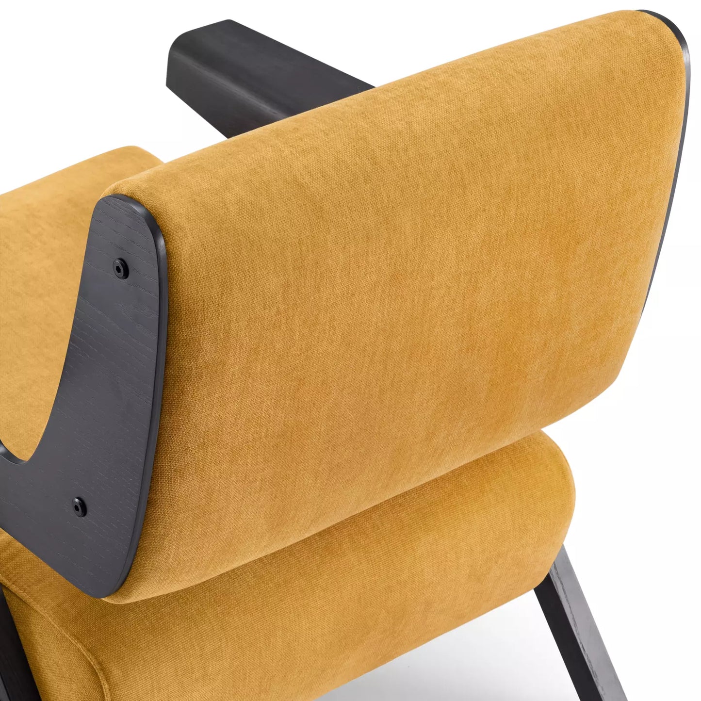 Yellow Fabric Mid Century Accent Armchair