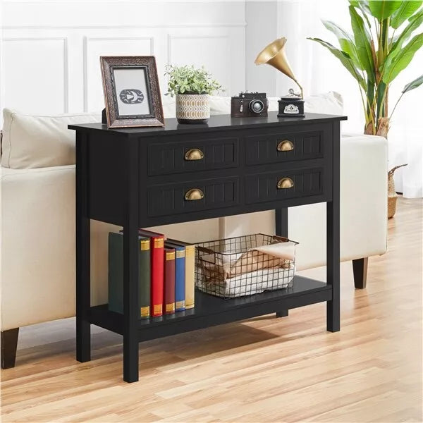 Chanel Black Narrow Entryway Table Canva Home