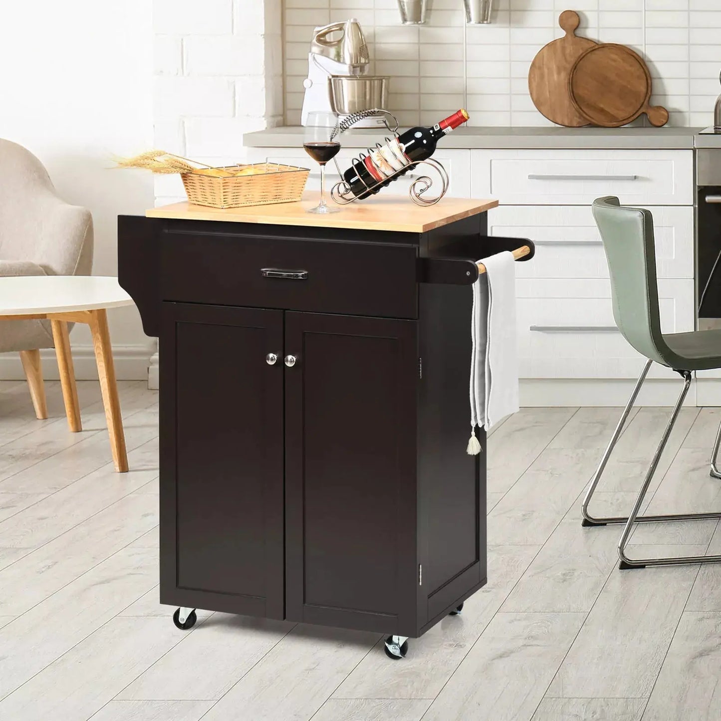 Hurst Small Rolling Kitchen Island Canva Home