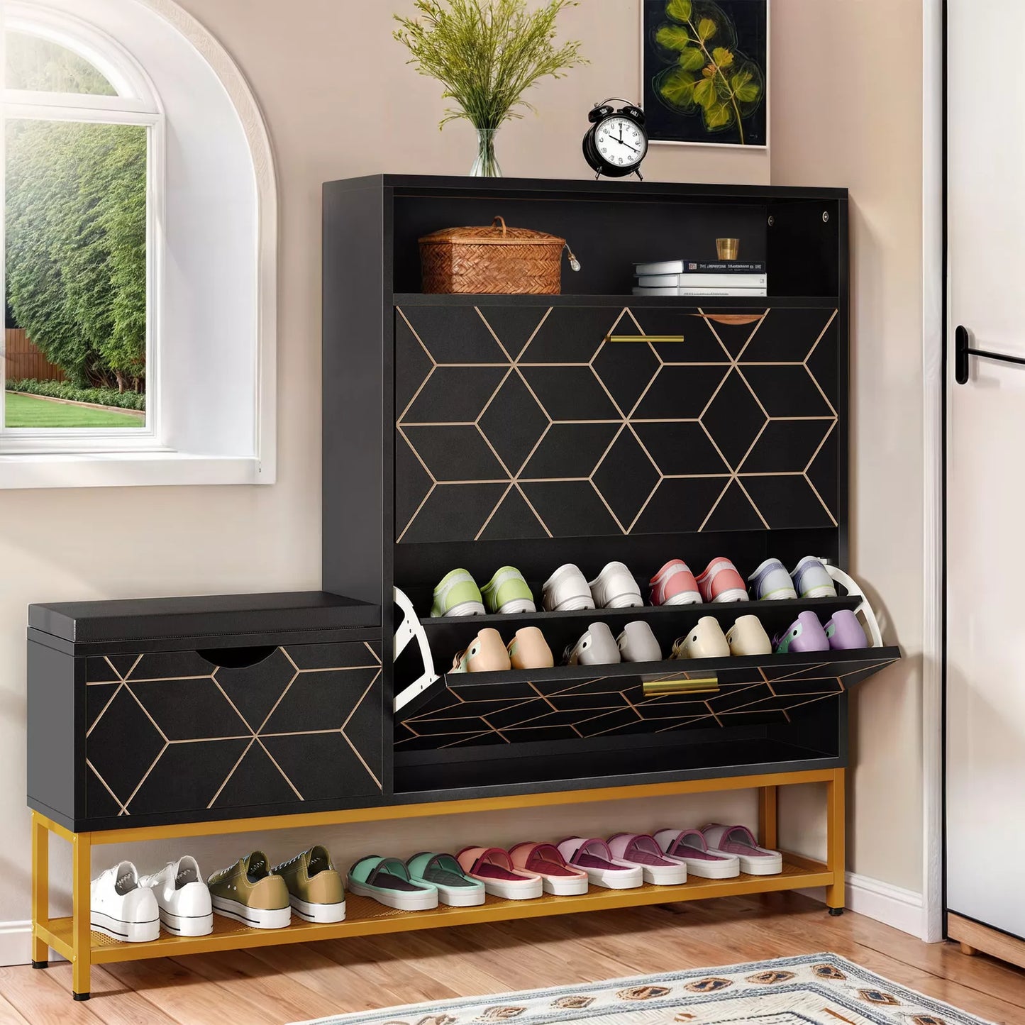 Ryan Large Modern Narrow Entryway Shoe Cabinet