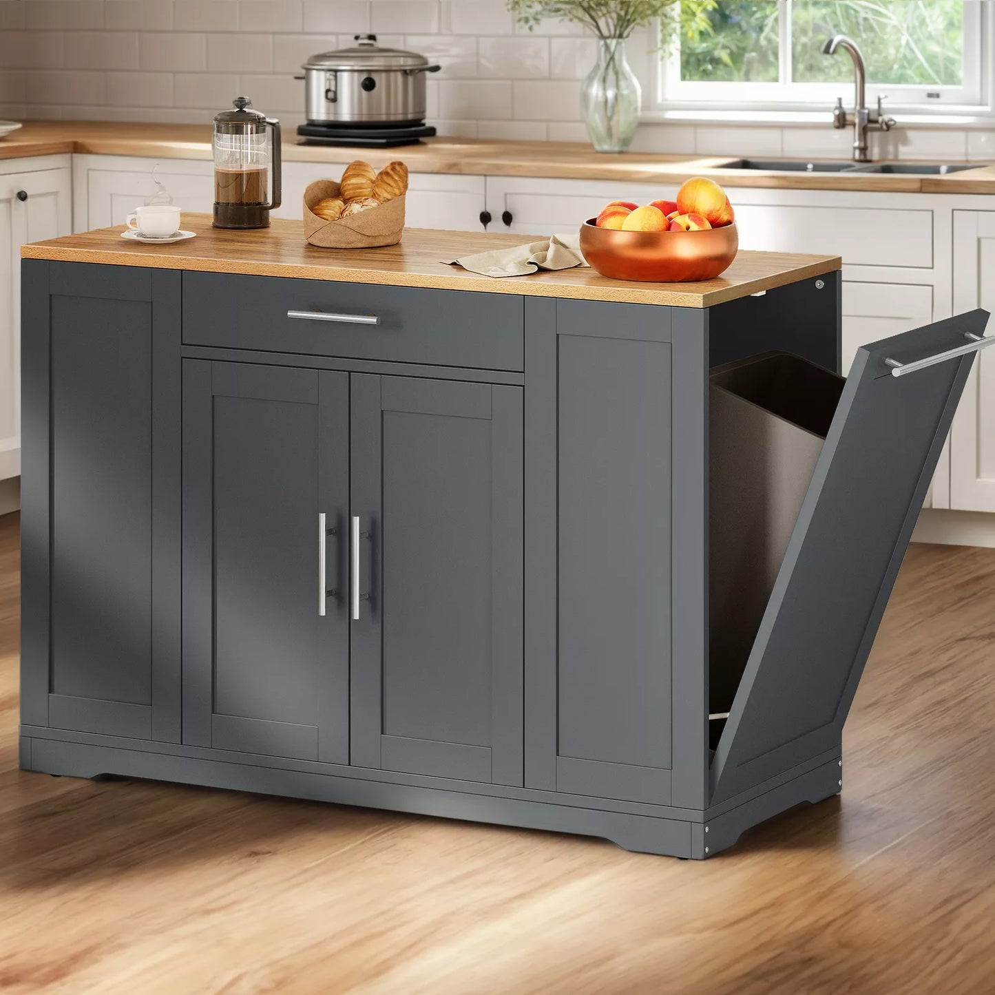 Boyle Kitchen Trash Can Cabinet