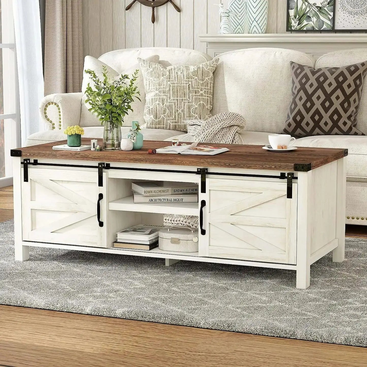 Evie Rustic Farmhouse Coffee Table Canva Home