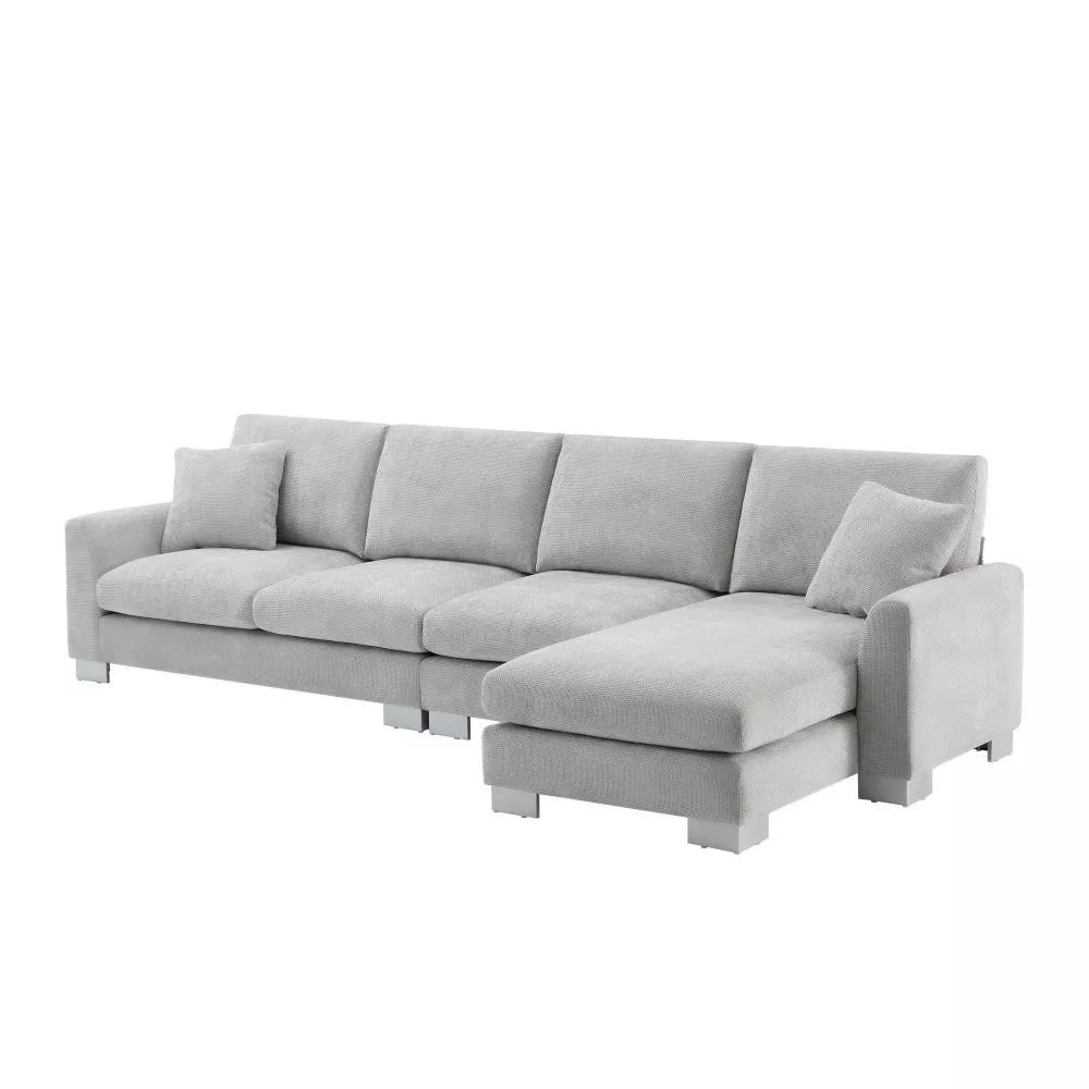 Oversized Chenille L Shaped Sectional Couch