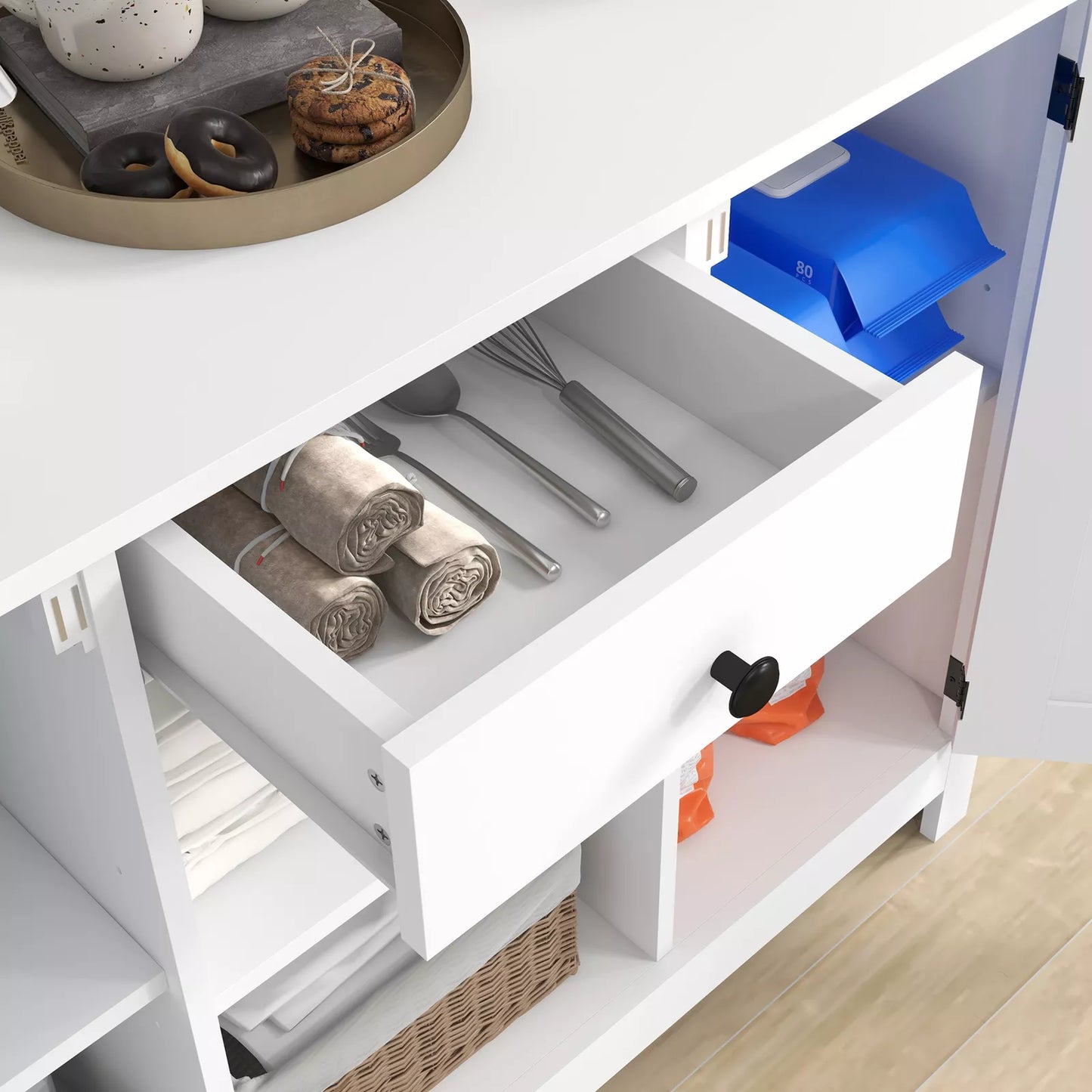 Faris Kitchen Pantry Cabinet Hutch
