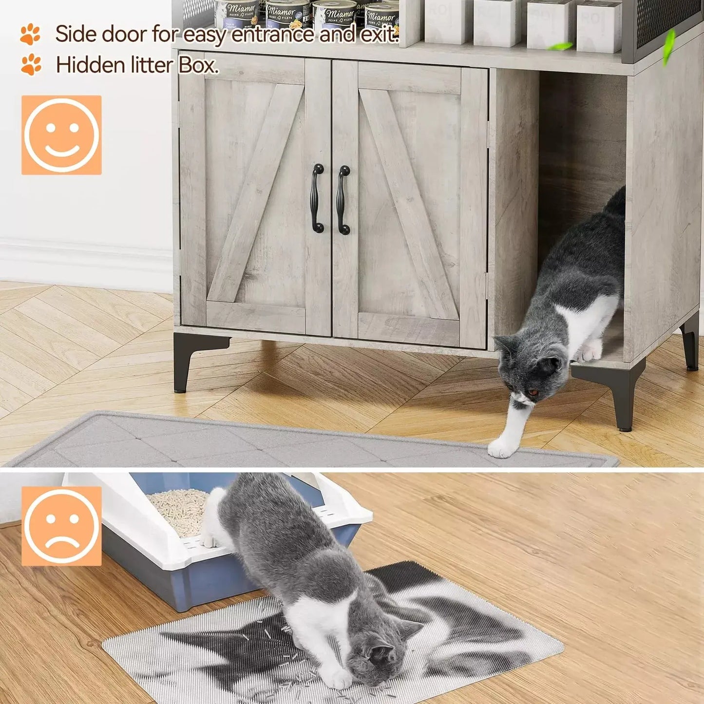 Hardin Cat Litter Box Enclosure Furniture Canva Home