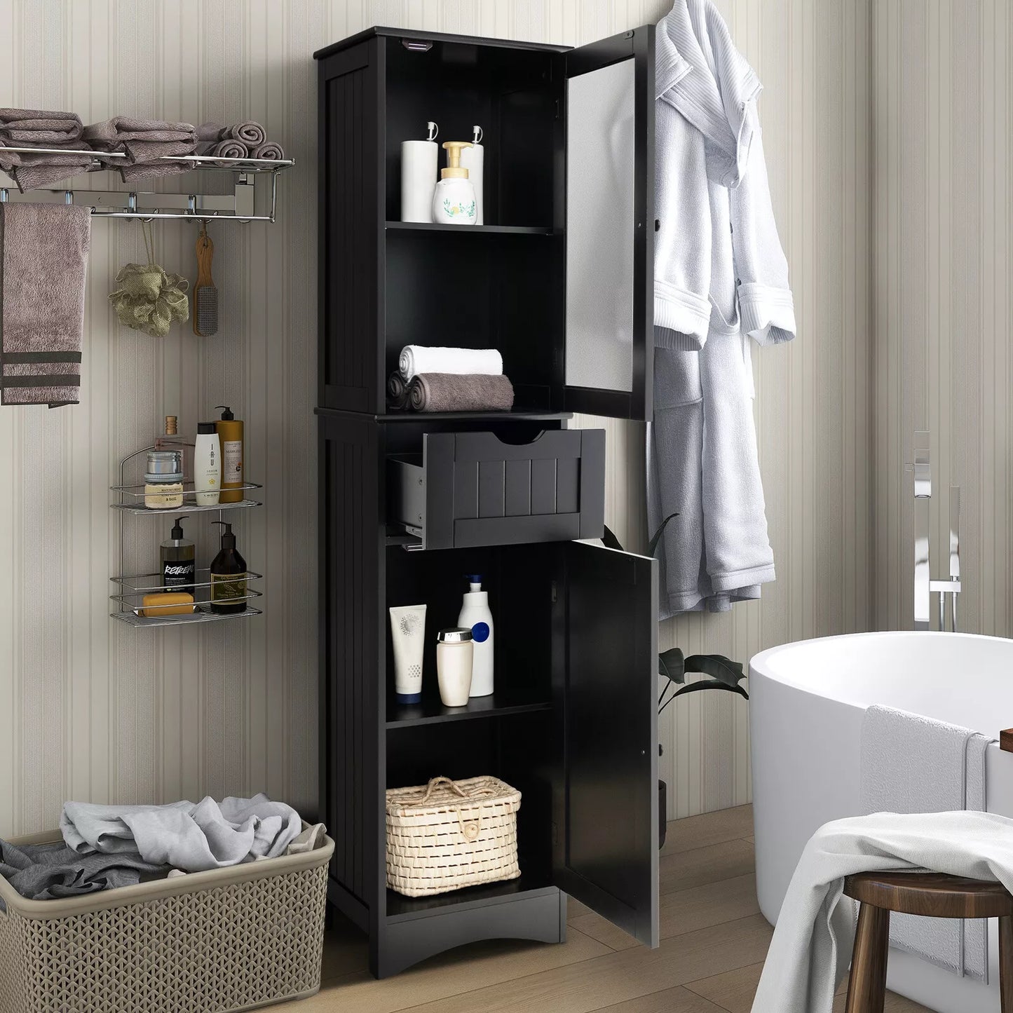 Jaime Freestanding Bathroom Linen Cabinet