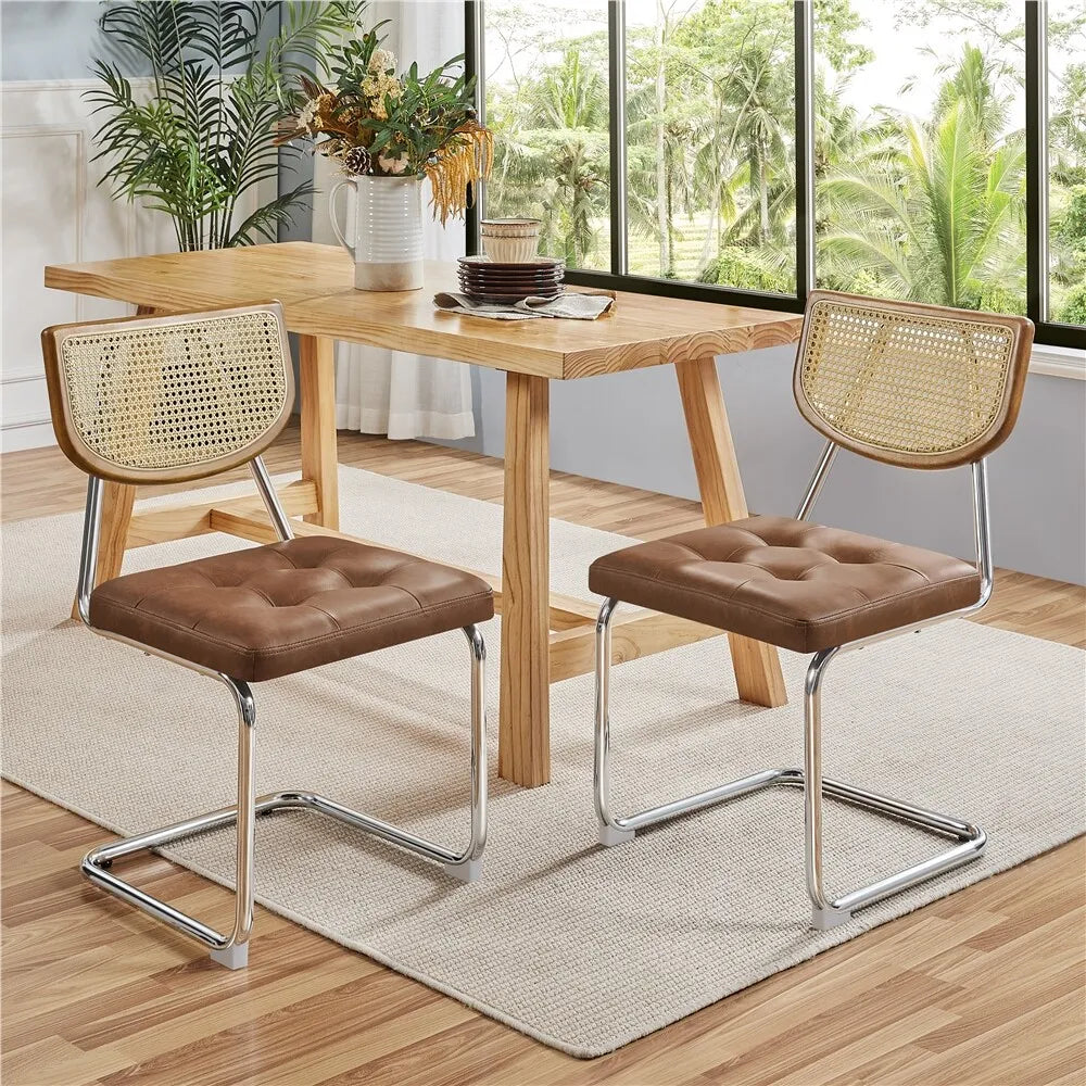 Keith Mid Century Rattan Dining Chair (Set of 2)