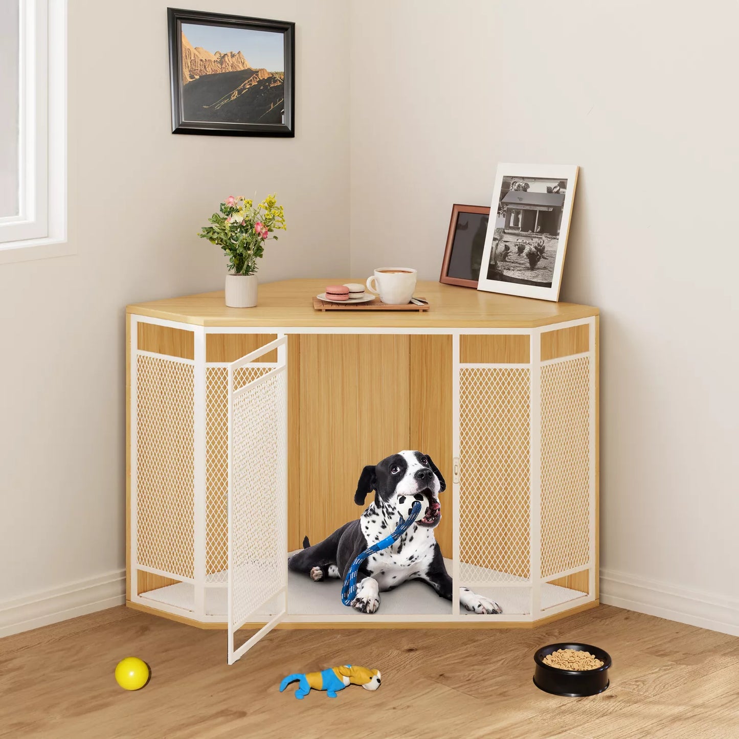 40.2" Cline Large Corner Dog Crates Furniture