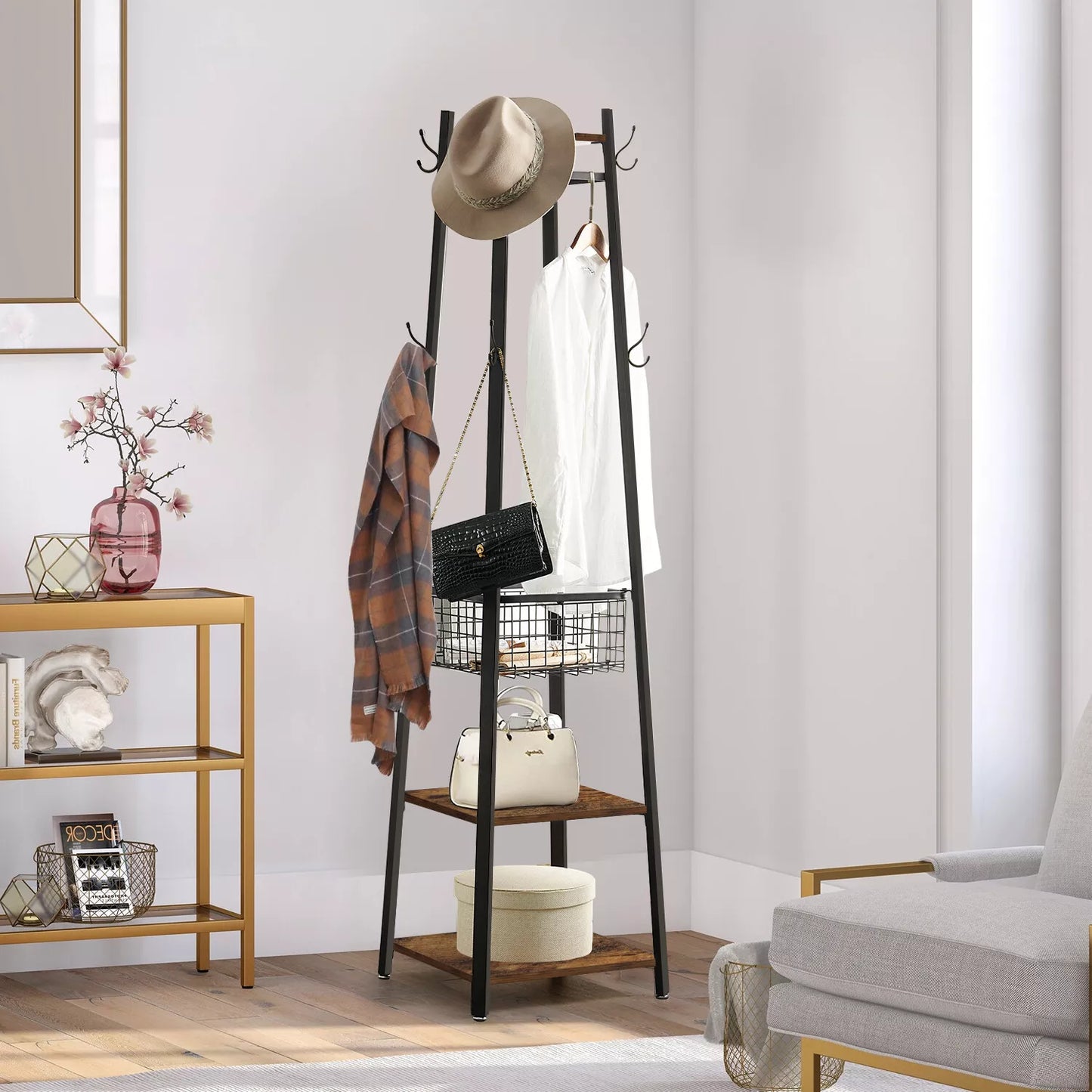 Ann Antique Coat & Clothes Rack Stand