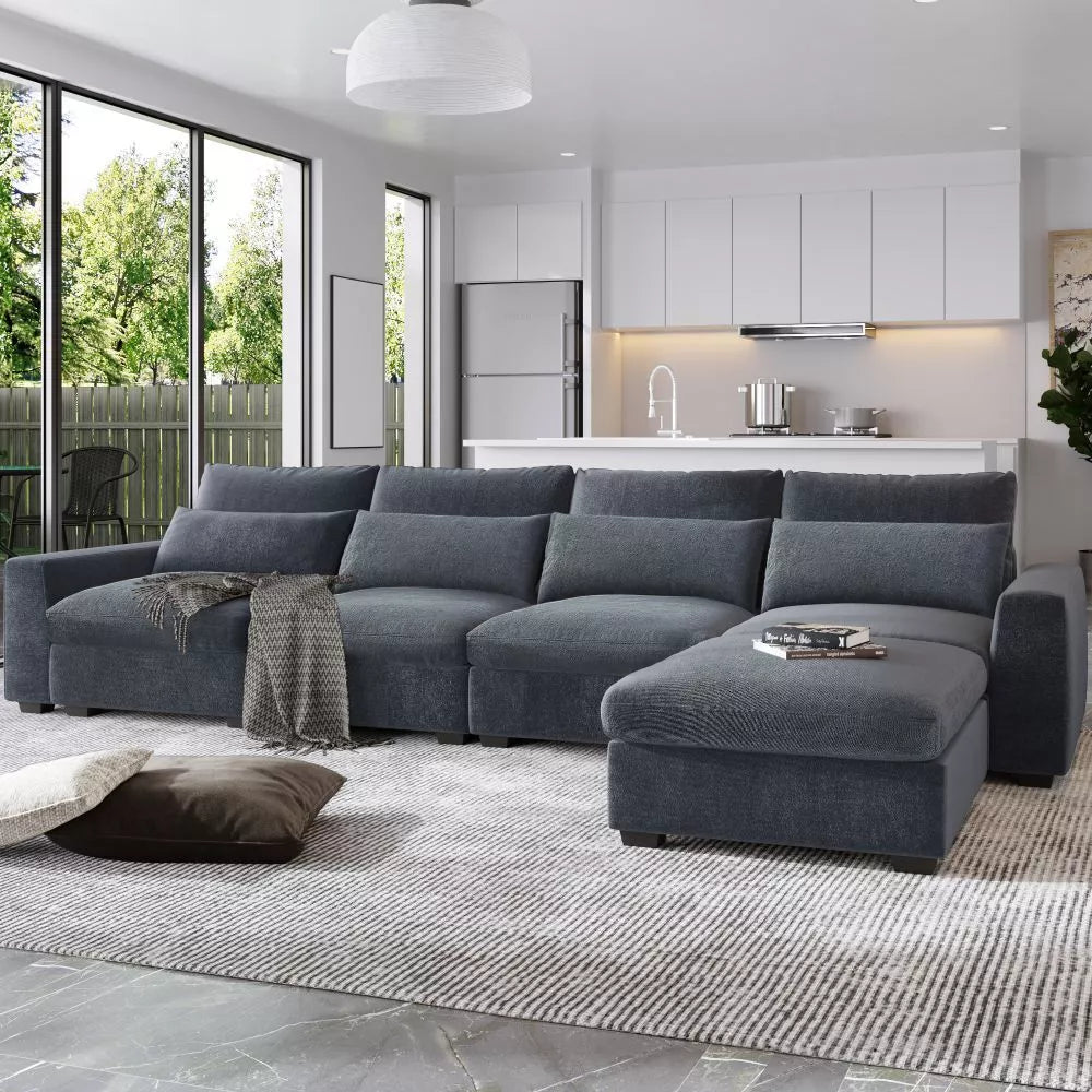 L Shape Modular Sectional Sofa Convertible Sofa Couch with Reversible Chaise