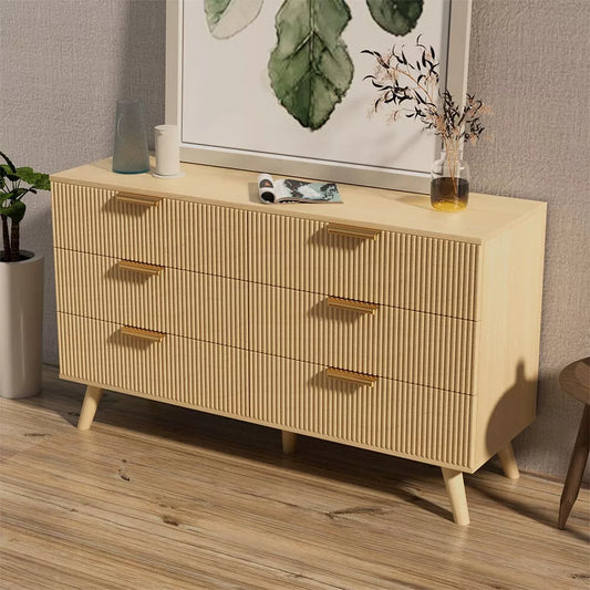 Mila Mid Century 6 Drawer Chest Dresser