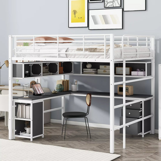 Chloe Full Loft Bed With Desk