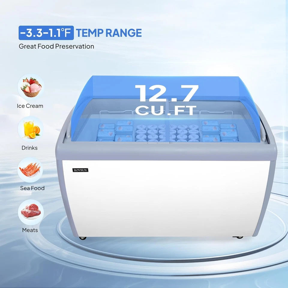 12.7 Cu Ft Commercial Ice Cream Display Freezer