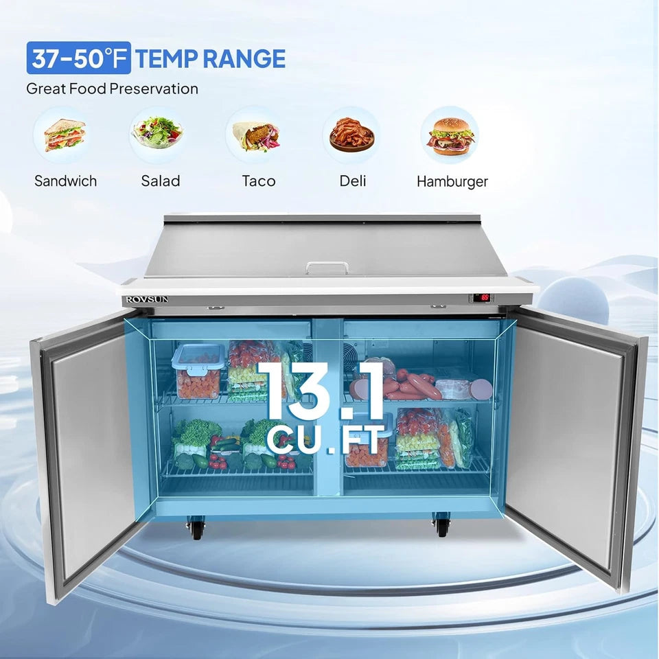 2 Door Commercial Sandwich Refrigerator