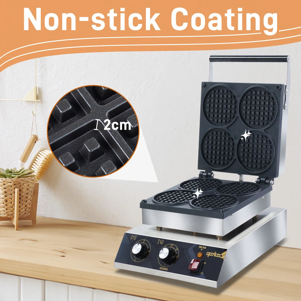 1750W Commercial Waffle Maker Machine