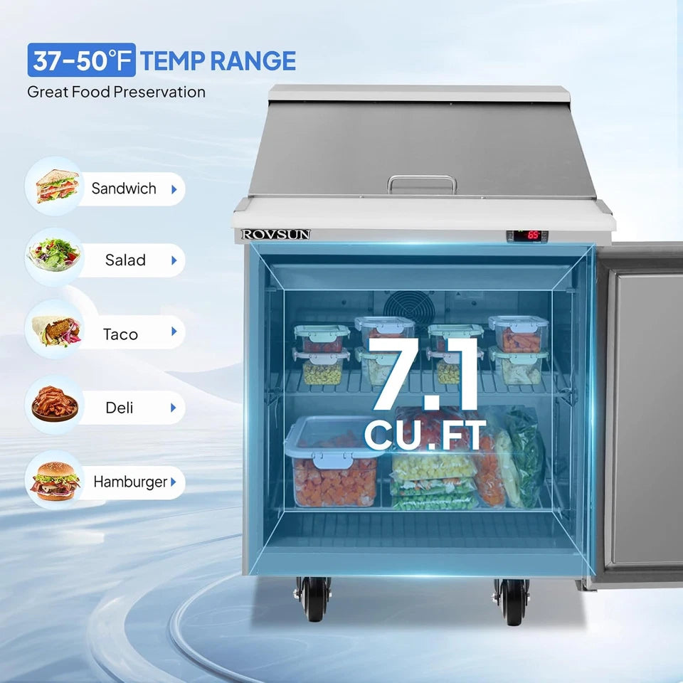 1 Door Commercial Sandwich Refrigerator