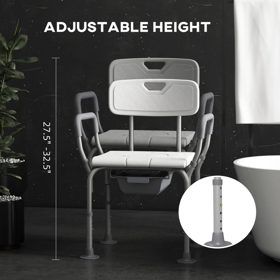 Elderly Commode Shower Chair With Arms
