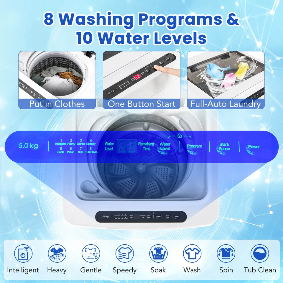 11lbs Portable Apartment Ventless Washer & Dryer Combo