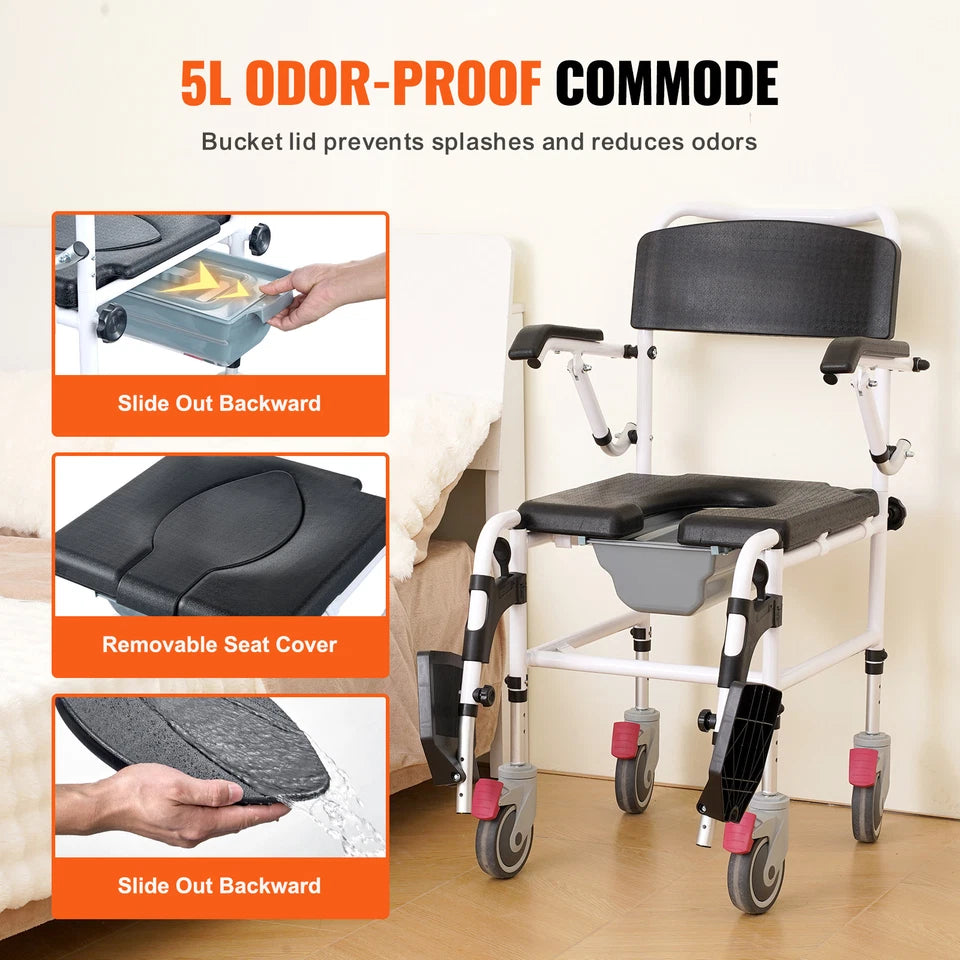 Sadie Elderly Shower Commode Wheelchair