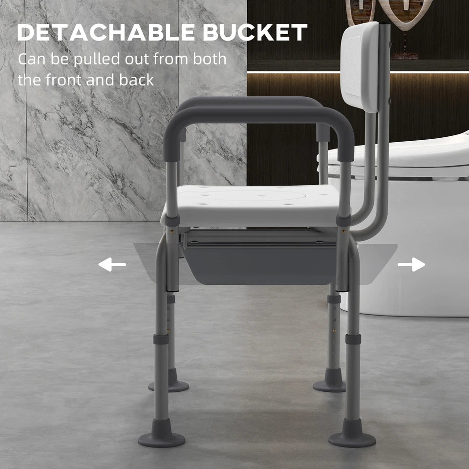 Elderly Commode Shower Chair With Arms