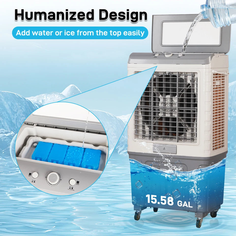 15Gal Portable Evaporative Swamp Cooler