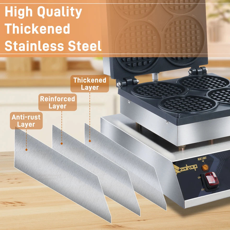 1750W Commercial Waffle Maker Machine