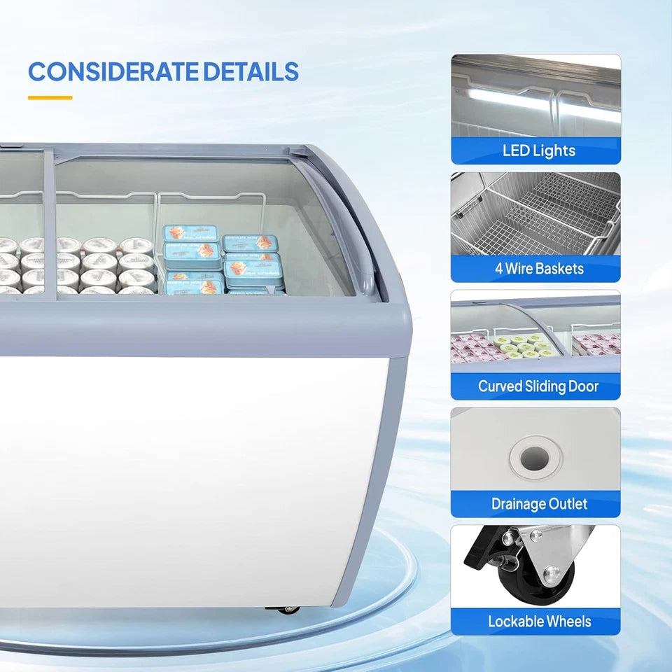 12.7 Cu Ft Commercial Ice Cream Display Freezer