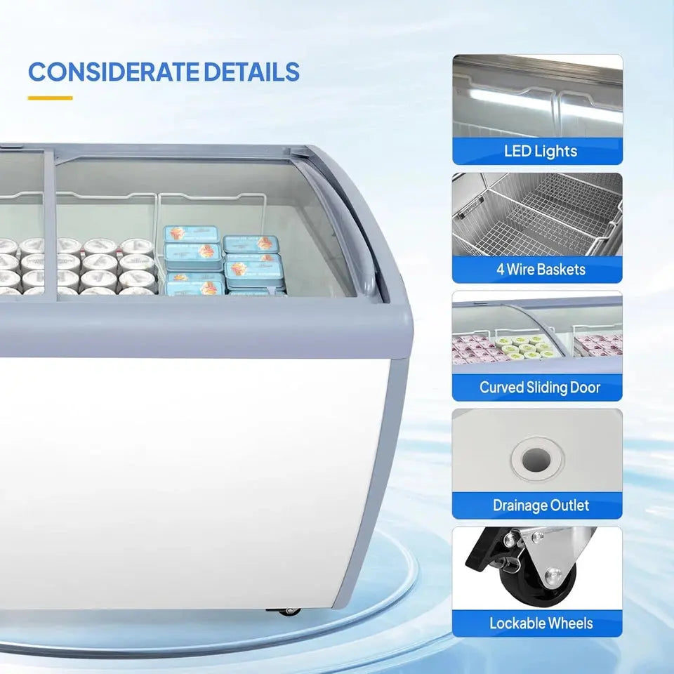12.7 Cu Ft Commercial Ice Cream Display Freezer Canva Home