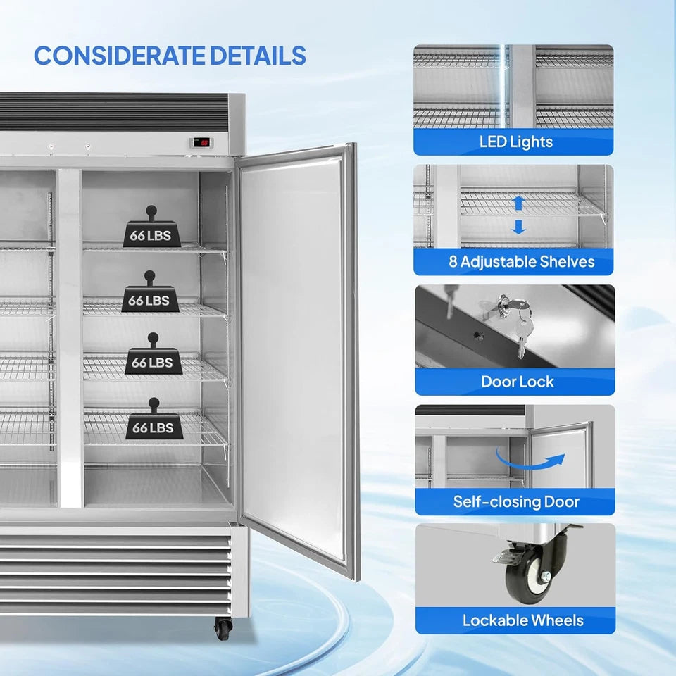 2 Door Commercial Upright Refrigerator