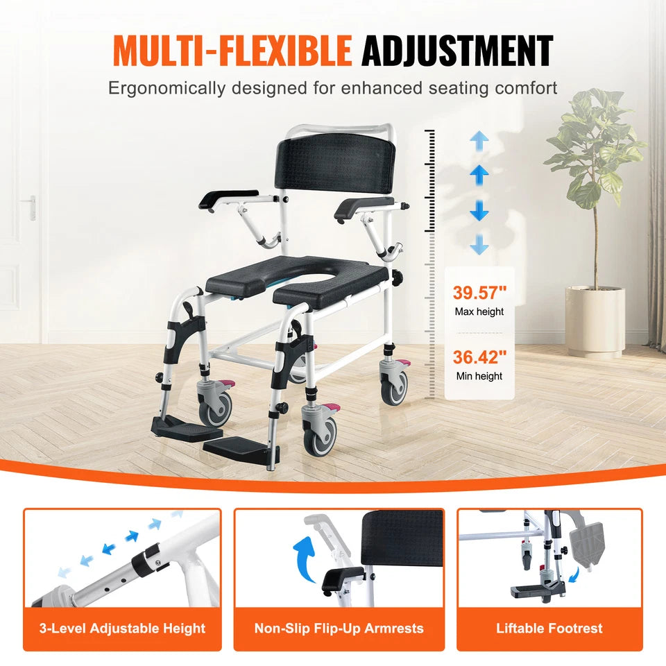 Sadie Elderly Shower Commode Wheelchair