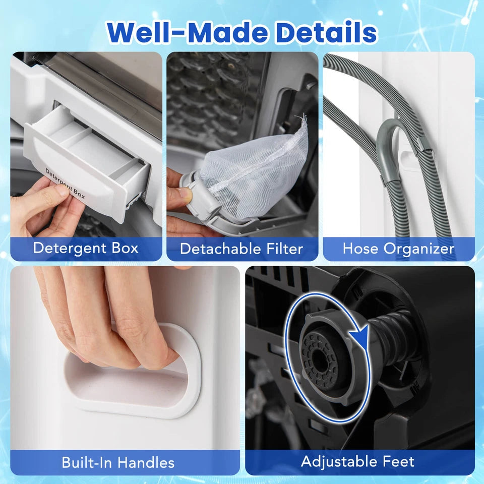 11lbs Portable Apartment Ventless Washer & Dryer Combo
