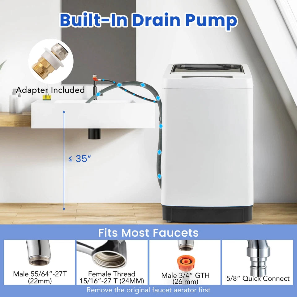 11lbs Portable Apartment Ventless Washer & Dryer Combo
