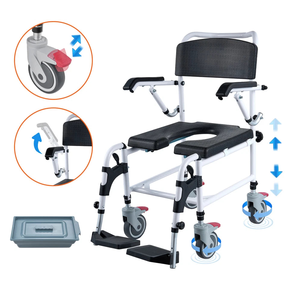 Sadie Elderly Shower Commode Wheelchair