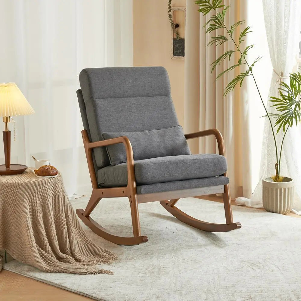 Wiley Modern Cushioned Rocking Armchair Canva Home