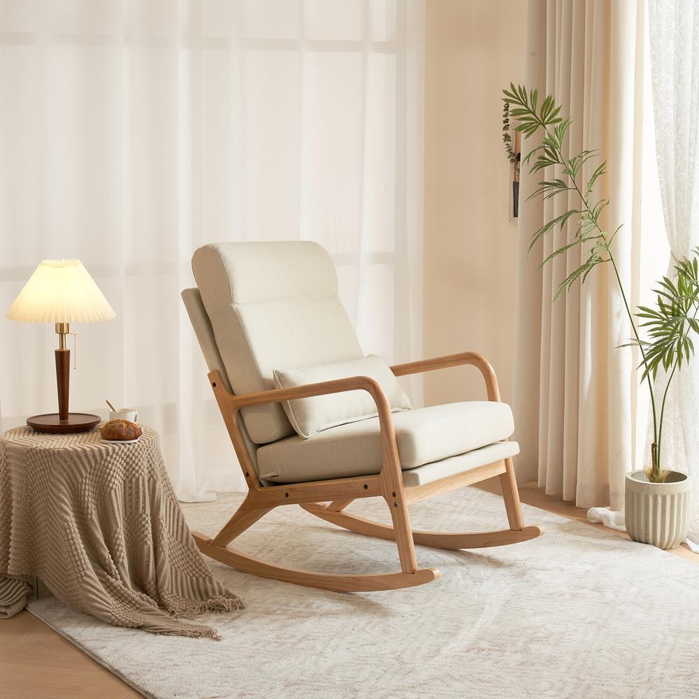 Wiley Modern Cushioned Rocking Armchair