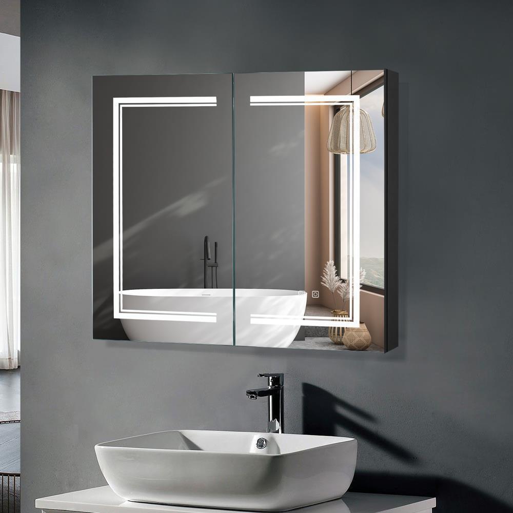 32" Mirrored Lighted Medicine Cabinet