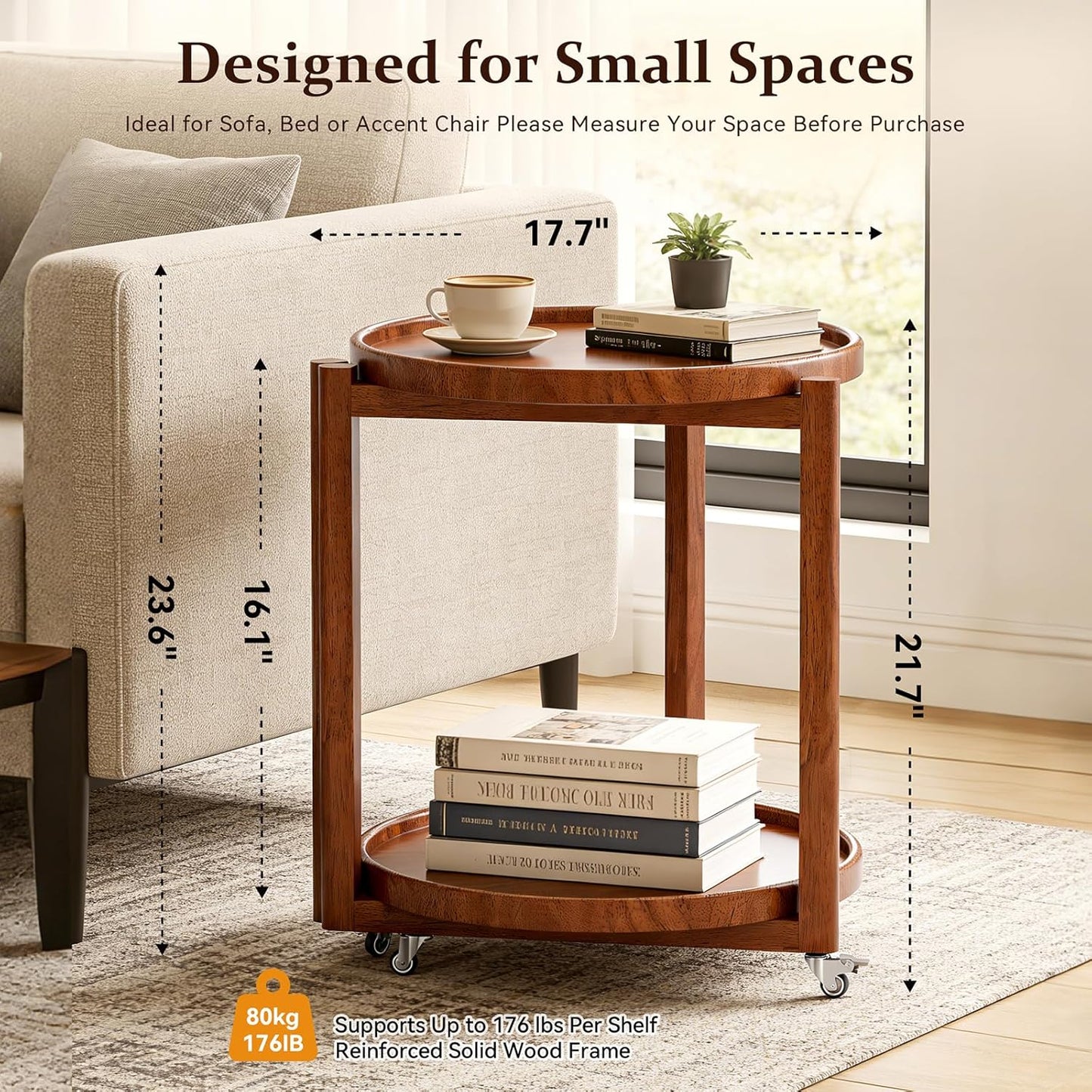 Taitiy Rolling Side Table
