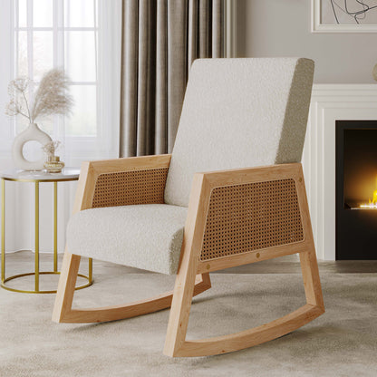 Tammy Rattan Fabric Accent Armchair