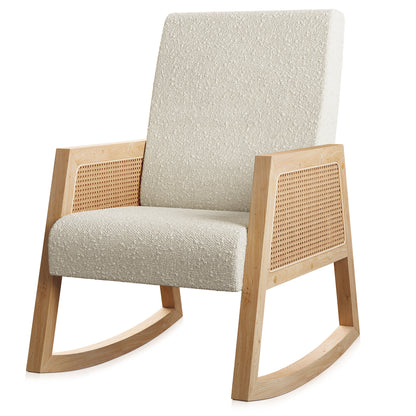 Tammy Rattan Fabric Accent Armchair