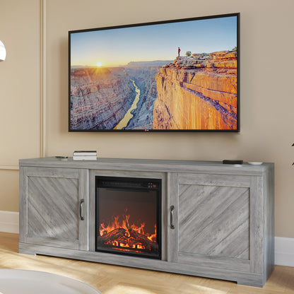 Bell Farmhouse Fireplace TV Stand (Up to 65")