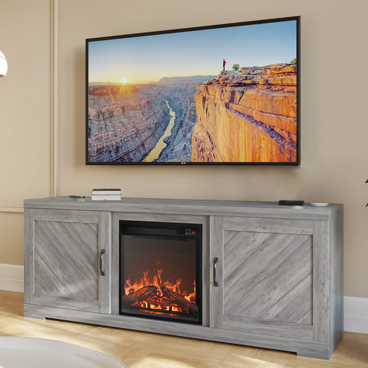 Bell Farmhouse Fireplace TV Stand (Up to 65")