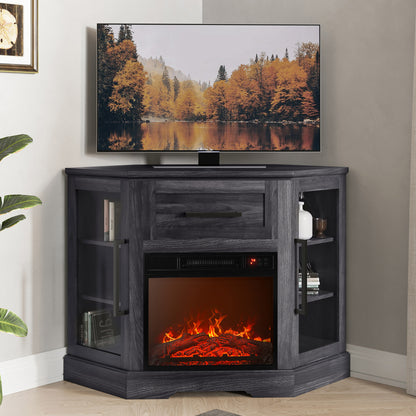 Cory Farmhouse Corner Fireplace TV Stand