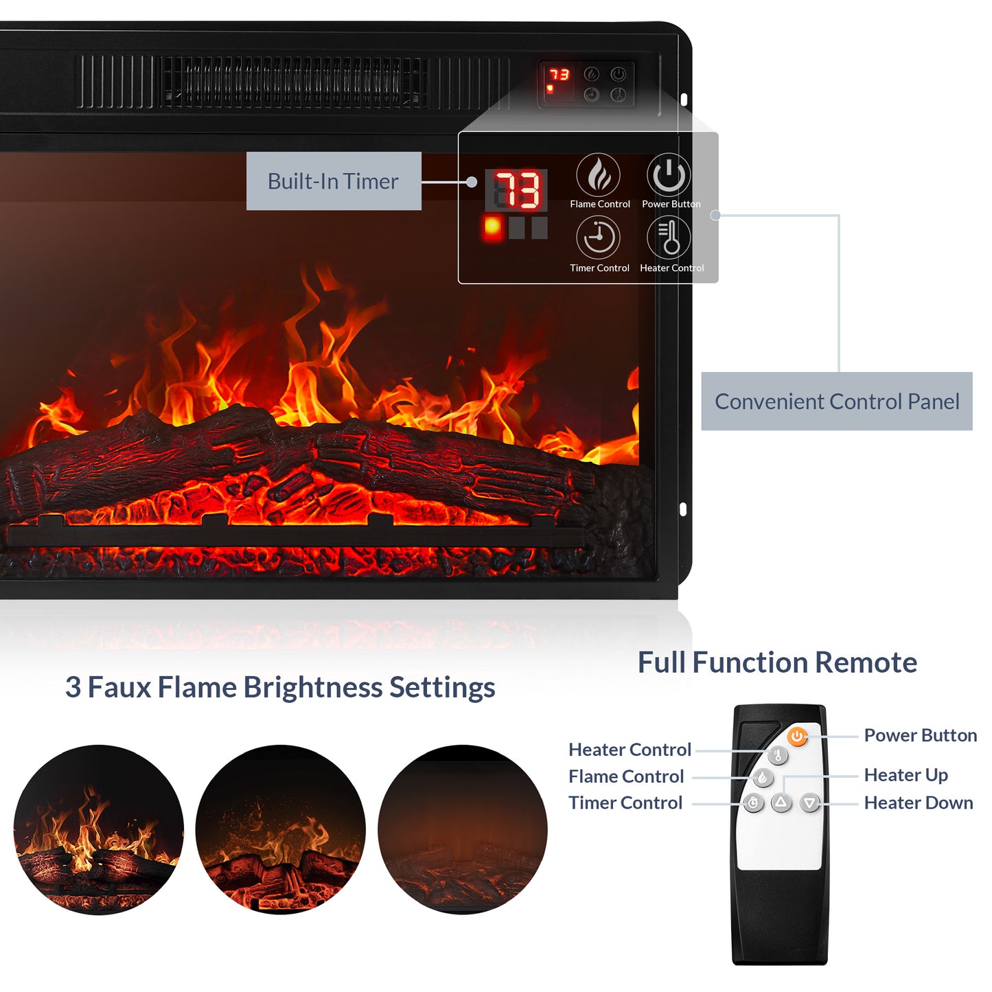 Isaac Farmhouse Fireplace TV Stand (Up to 65")