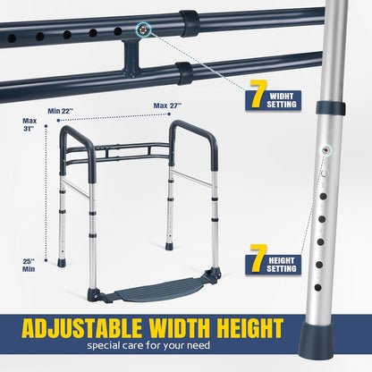 Toilet Safety Rails with Footrest