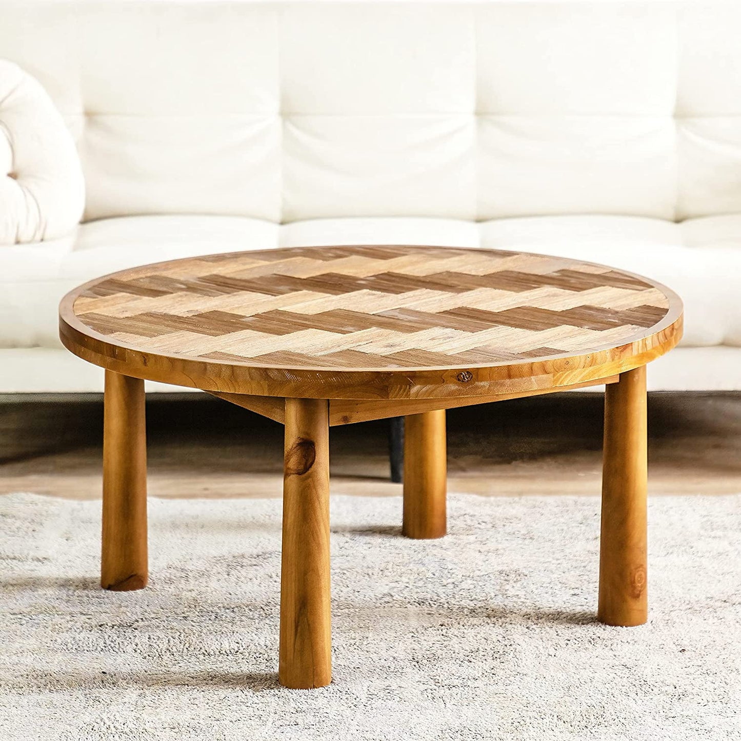 Harun Round Mid Century Coffee Table