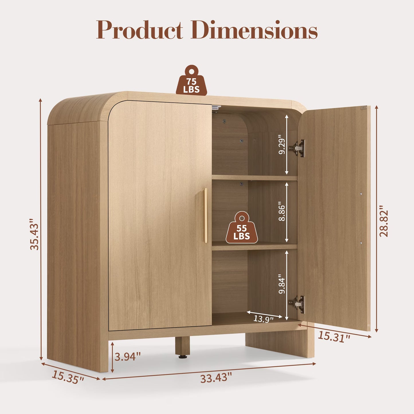 33.4" Sideboard Buffet Cabinet